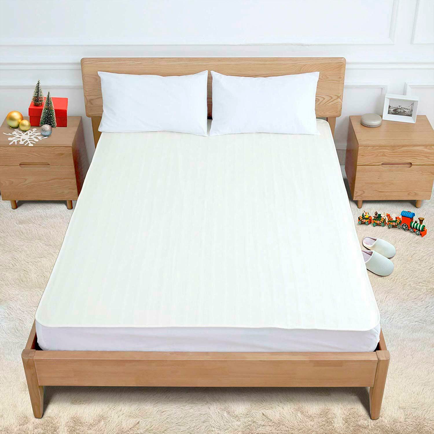 Manta eléctrica Doble 160X140 | Manta calefactora para Cama de Matrimonio 2 x 60W | Manta térmica Grande con protección contra Calentamiento | Varios Niveles de Temperatura | Lavable