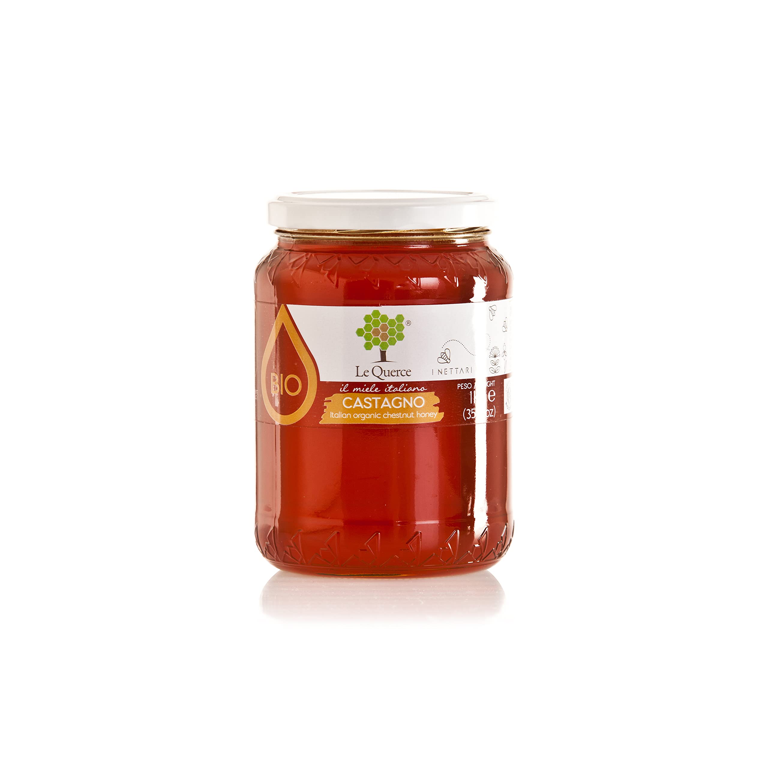 Le Querce Miele di Castagno Biologico Italiano 1kg – 100% Naturale, Non Pastorizzato, Artigianale – Gusto Intenso e Amarognolo