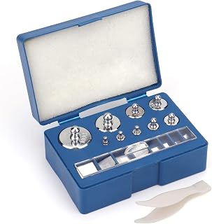 Bekith 17pcs Precision Calibration Weights 10mg-100g Steel Kit with Tweezers for Jewelry Scale Digital Balance Lab Use