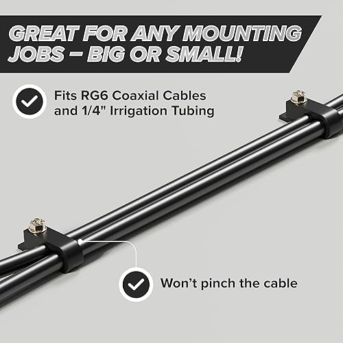 Miniatura 2 de THE CIMPLE CO Clips dobles para cables, 50 unidades, gestión de cables para interiores y exteriores, clips de alambre de 12 pulgada para cable