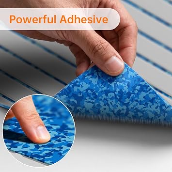 HZshark Boat Flooring EVA Foam Boat Decking Self-Adhesive 6mm Non Slip Marine Floor Teak Boat Carpet Soft Foam Decking for Boat Yacht Kayak Motorboat Golf Cart RV Ramp Golf Cart Cooler Tops