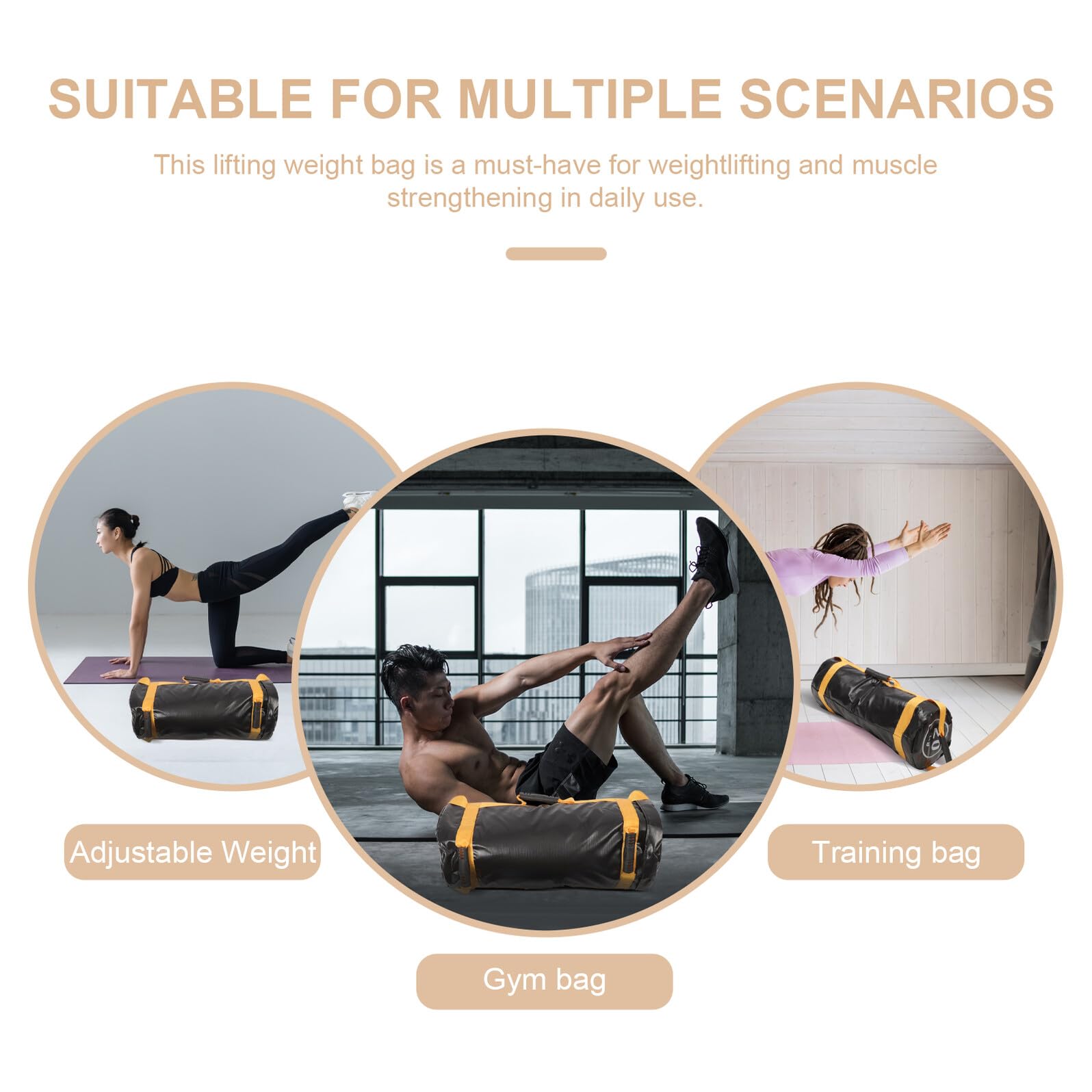 Healeved Sacco per Sollevamento Pesi 20kg Borsa Pesi Fitness Resistente Antiusura per Allenamento Forza e Resistenza Palestra Uomo e Donna Sport Outdoor
