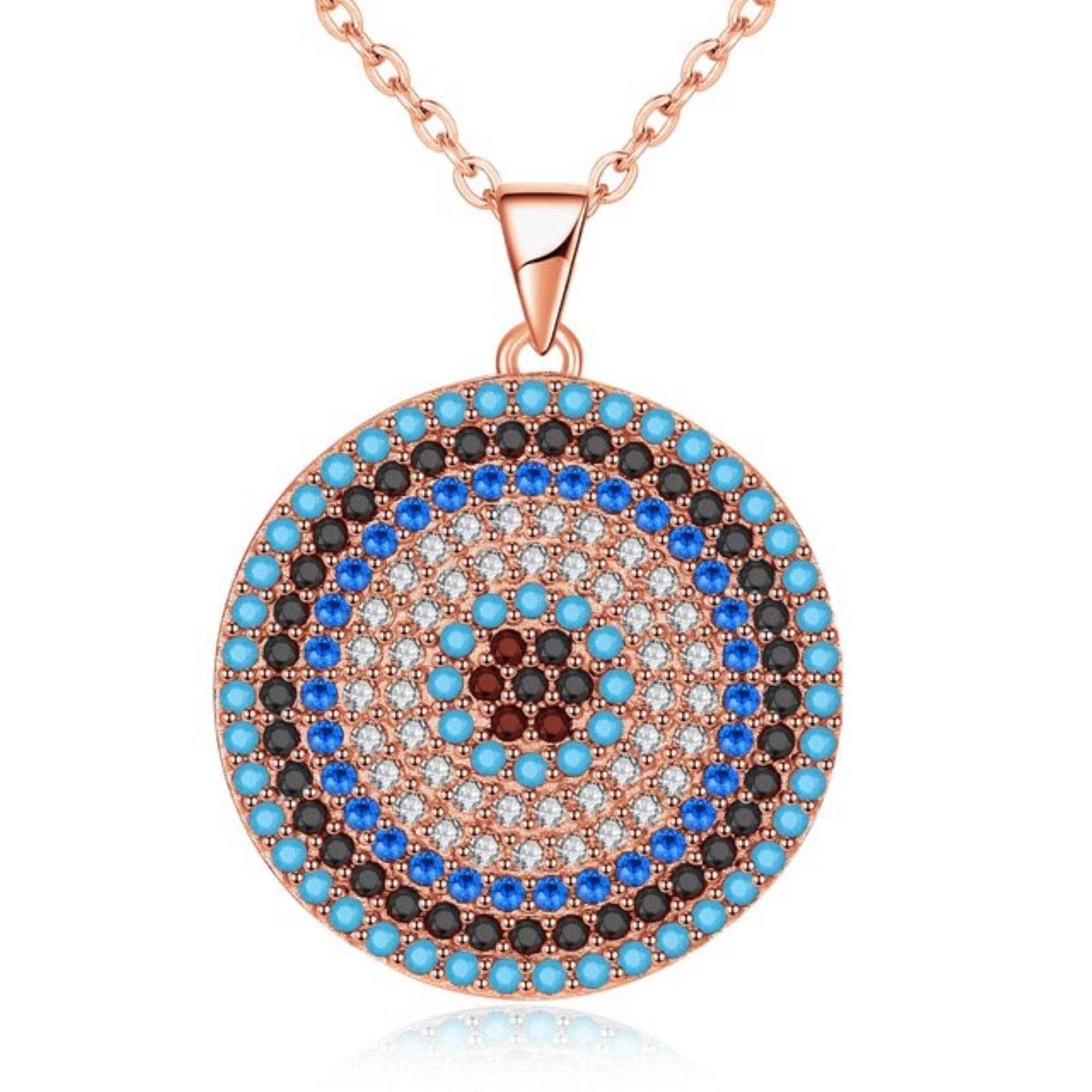 Collares De Plata De Ley 925, Joyería Redonda Cz, Collar De Mal De Ojo Turco, Collar De Mujer, Colgante, Joyería Fina