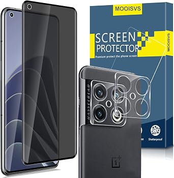 [2+2] for Oneplus 10 Pro [Full Coverage] Privacy Tempered Glass Screen Protector2pack+ Camera Lens Protector2pack,Anti-Spy Tempered Glass High Sensitive Case Friendly