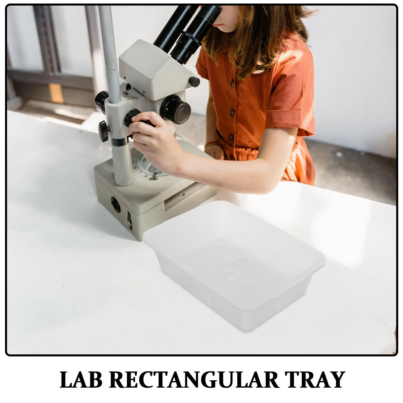 4 Pièces Plateau Rectangulaire en Plastique Blanc Résistant aux Produits Chimiques pour Expériences en Laboratoire, Bac Étanche pour Échantillons et Substances Diverses, Dimensions