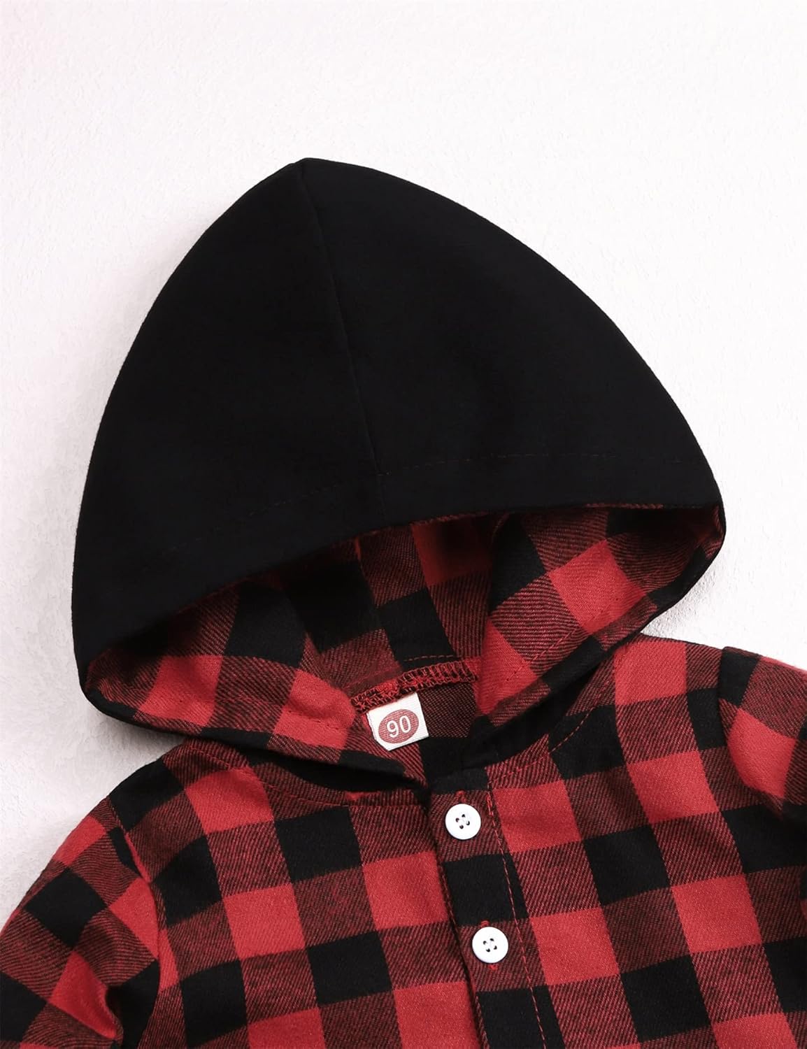 Toddler Baby Boys Clothes Plaid Button Down Hooded Shirt + Sweatpants Fall Winter Outfits Set - Image 3