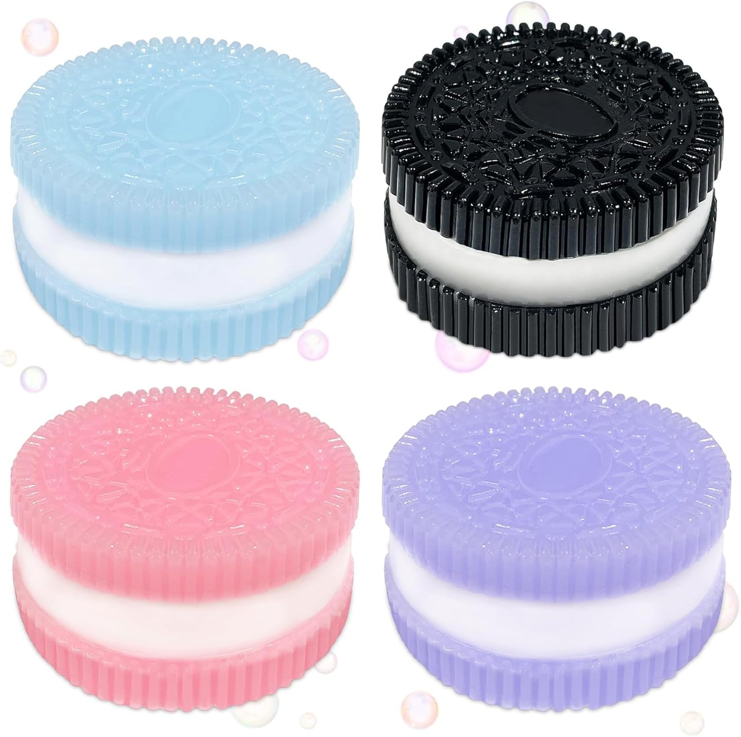 4 Pcs Biscuit Stress Relief Toy, Super Soft Memory Recovery Reusable Taba Squishy Toy , Fufu Squishy Toy for High Stress People (4PCS-Cookie) - 4PCS-Cookie