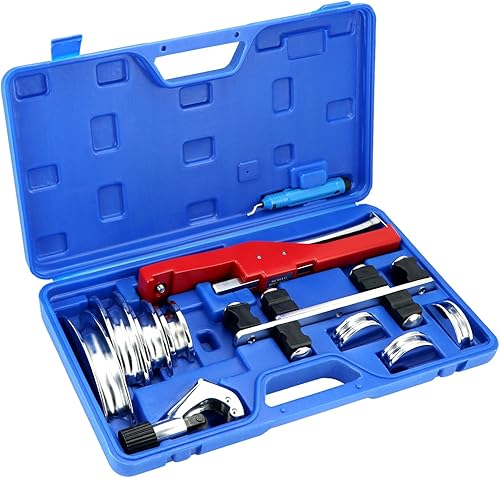 QWORK Kit de doblador de tubos para sistemas de HVAC y refrigeración - Dobla tubo de cobre suave y aluminio de 1/4 a 7/8 pulgadas