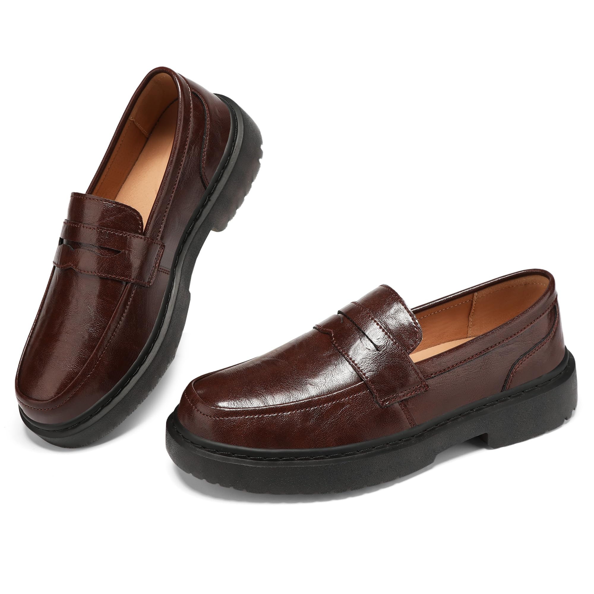 Women's Penny Loafers Slip On Comfortable & Lightweight Driving Moccasins Casual Office Work Flats Cute Business Dress Shoes-image-7