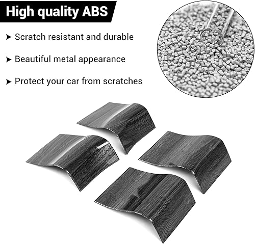 Miniatura 4 de Hoolcar Cubierta de ABS para manija de puerta interior, accesorios para Ford F150 2015-2020, grano de madera negro