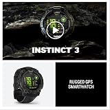 Garmin Instinct 3, 45mm rugged GPS smartwatch with AMOLED screen,built in sports apps & health monitoring, LED flashlight, shock resistant, 10ATM, up to 18 days battery life, Black - 9