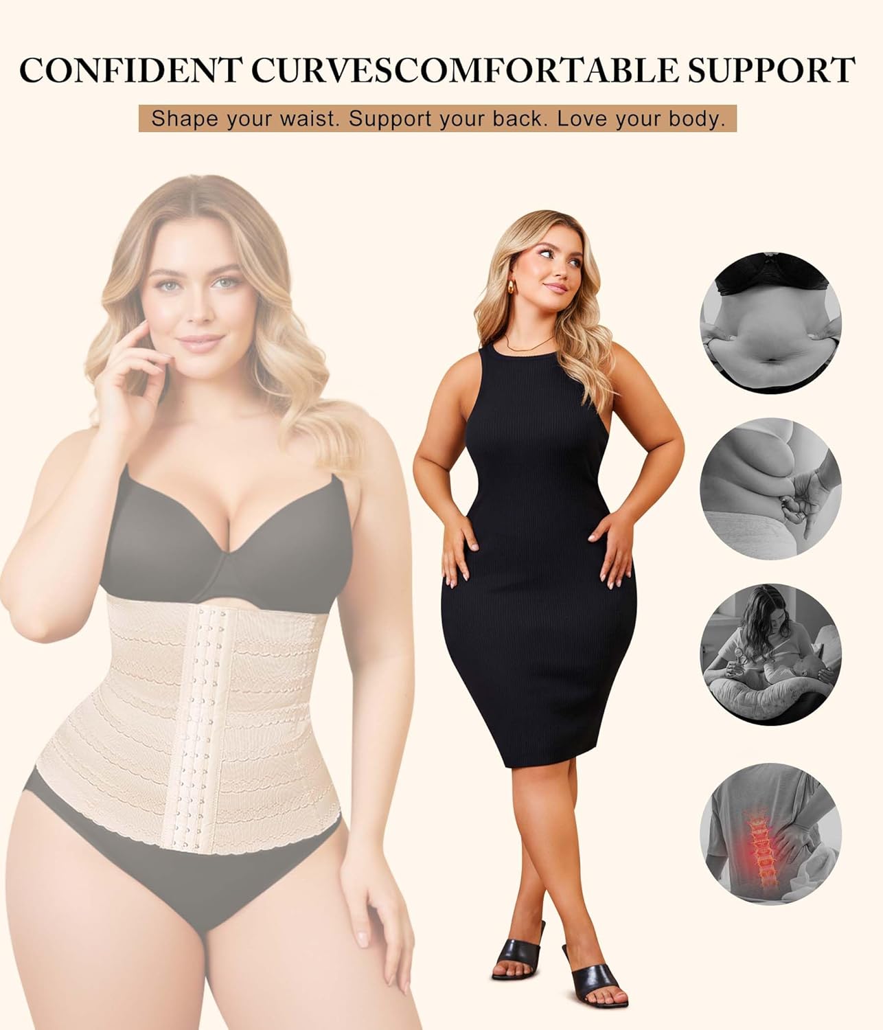 Irisnaya Plus Size Waist Trainer Corset Shapewear - Curve Waist Cincher for Women Faja Body Shaper Tummy Control Girdle - Image 5