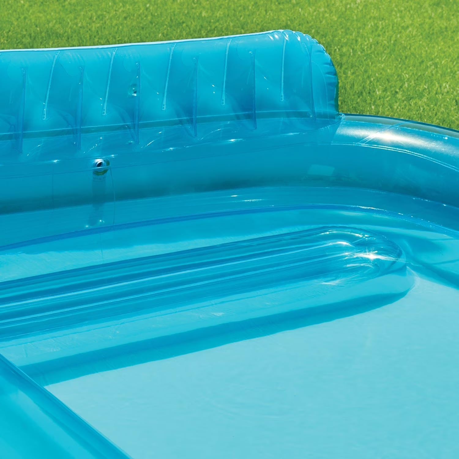 10ft Large Inflatable Family Pool with Bench & Backrest, Oversized Blow Up Swimming Pool for Kids & Adults, 2-in-1 Air Valve, 2 Cup Holders, 120" x 72" x 28" Heavy Duty Backyard Pool