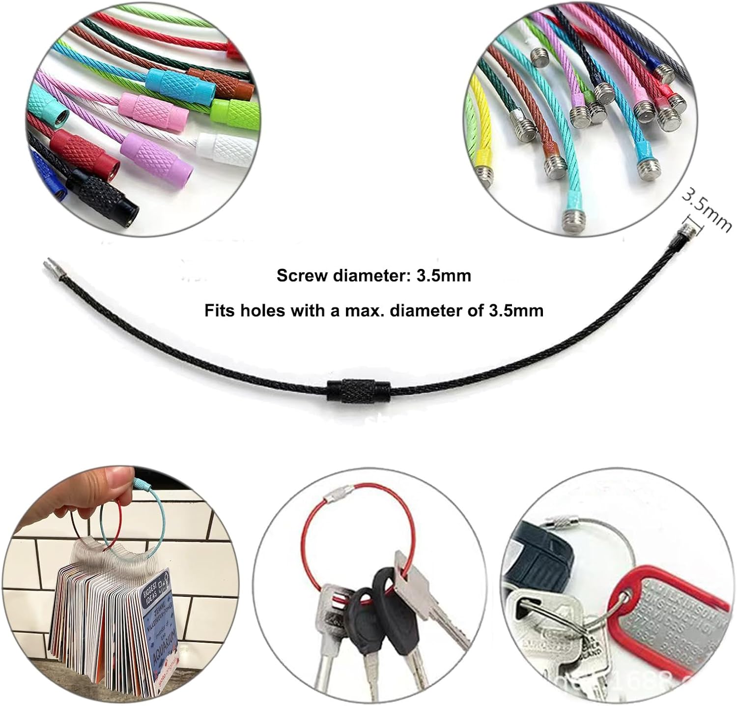 Card Storage Holder for Audio Players Cards,Card Organizer Kit with 100pcs Adhesive Hanging Tabs and 10pcs Snap Keyrings (100)