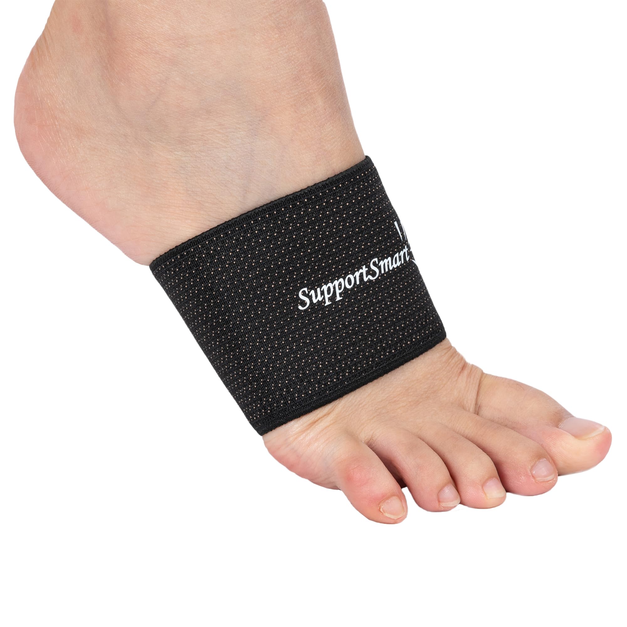 SUPPORTSMART Arch Smart Copper Infused Arch Support Sleeve – Compression Brace for Plantar Fasciitis, Flat Feet, Foot Pain Relief, Heel Spurs, Arch Support Bands for Women & Men (Beige, One Size)