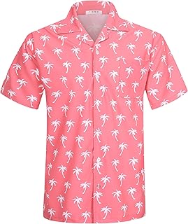 Sponsored Ad - Mens Hawaiian Aloha Shirts with Packets Floral Tropical Beach Casual Button Down
