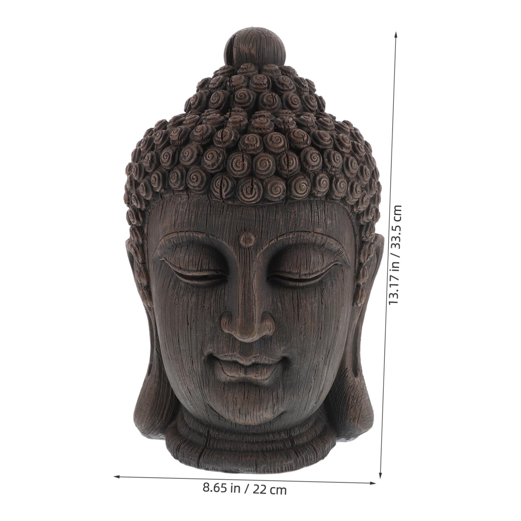 Estatua de Buda Meditando Cabeza Grande de Resina Sudeste Asiático para Decoración Interior Hogar Jardín Estilo Tailandés
