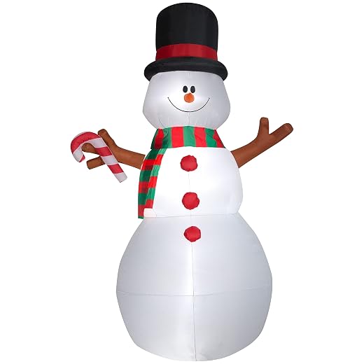 Gemmy Animated Christmas Airblown Inflatable Swiveling Snowman, 10 ft Tall