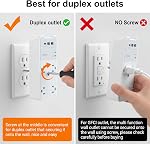 Multi Plug Outlet Extender Surge Protector, 30W PD USB Wall Charger, 4 AC Outlet Splitter with 3 USB Wall Plug, 1080J Power Strip Multiple Plug Adapter for Home, Travel, College Dorm Room