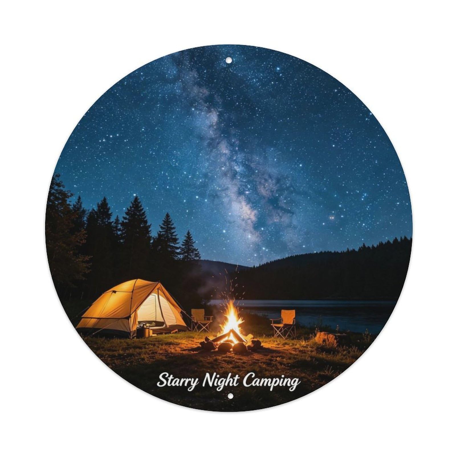 Starry Night Camping Metal Tin Sign Plaque