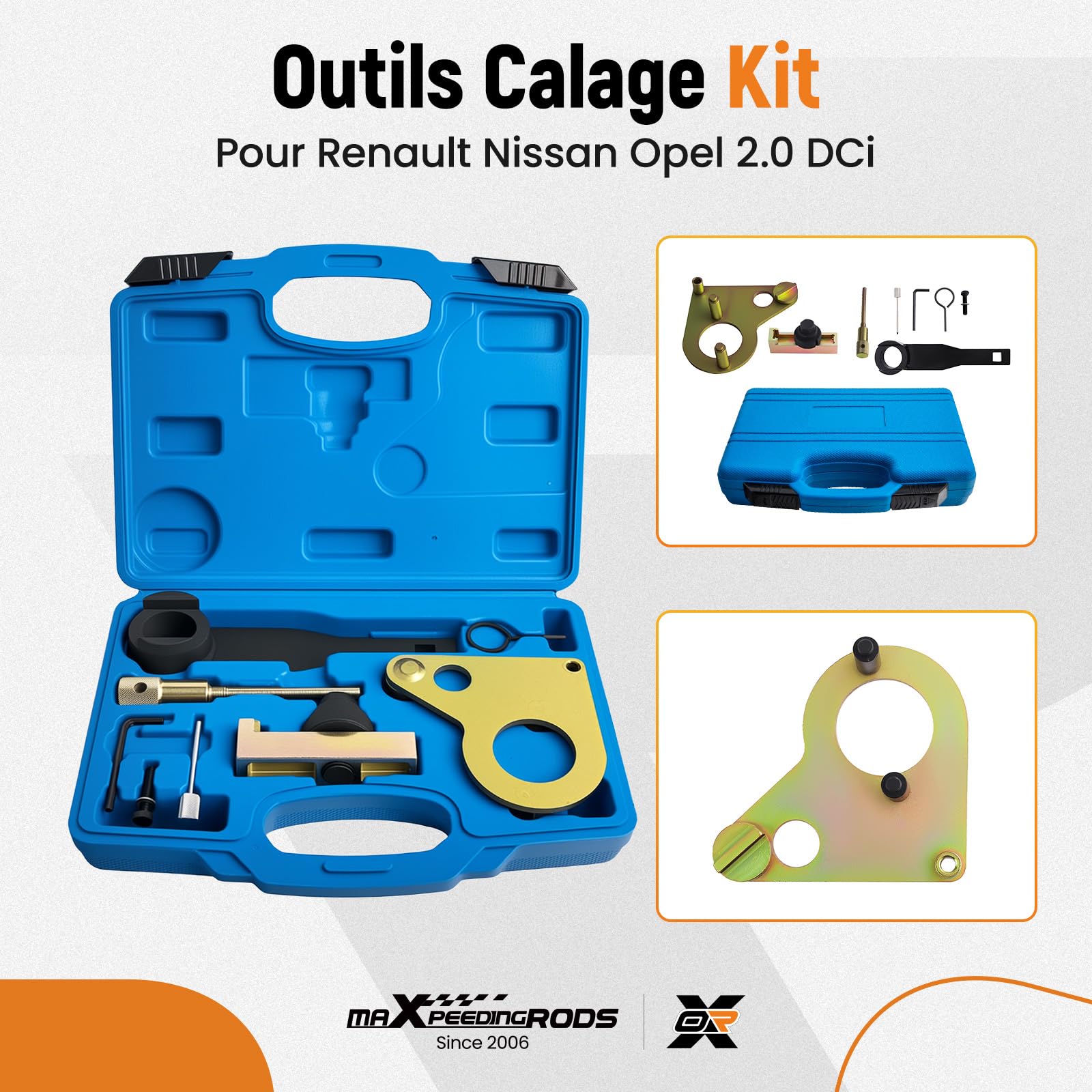 maXpeedingrods Outils Calage Kit Calage Moteur pour Nissan Primaster Qashqai pour Renault Megane 2.0 DCI M9R 670 780 782 830, pour Opel MOT 1770 EN-48334 EN-48330 Outils de courroie de distribution