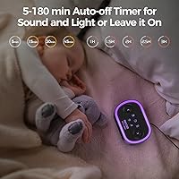 Vista 6 de Reloj de alarma digital y máquina de sonido de ruido blanco Reacher, 21 sonidos relajantes, 7 sonidos de despertador, 8 luces nocturnas, volumen