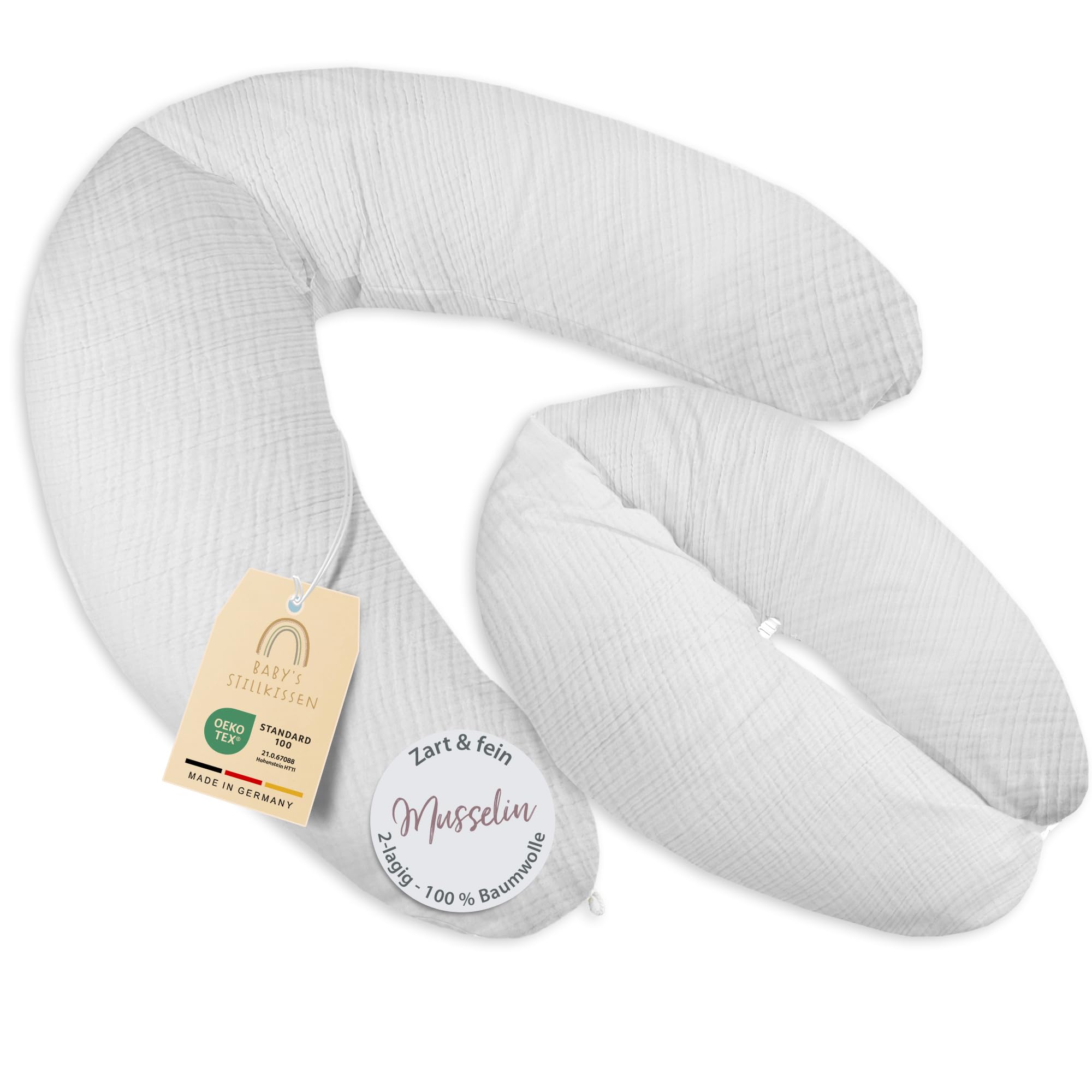 Baby's Stillkissen XXL - 190cm Schwangerschaftskissen mit Bezug - Geprüftes Schwangerschaft Kissen für Baby & Erwachsene - Kuscheliges Stillkissen Seitenschläferkissen & Lagerungskissen Erwachsene