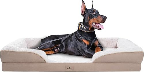 Miniatura 16 de Cama ortopédica XL para perros de tamaño grande - Cama lavable para perros grandes y gatos, impermeable, sofá para mascotas con funda extraíble y