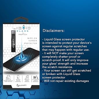 LIQUID GLASS Screen Protector for All Smartphones Tablets and Watches Scratch and Shatter Resistant Wipe On Nano Protection for Up To 4 Devices - Bottle