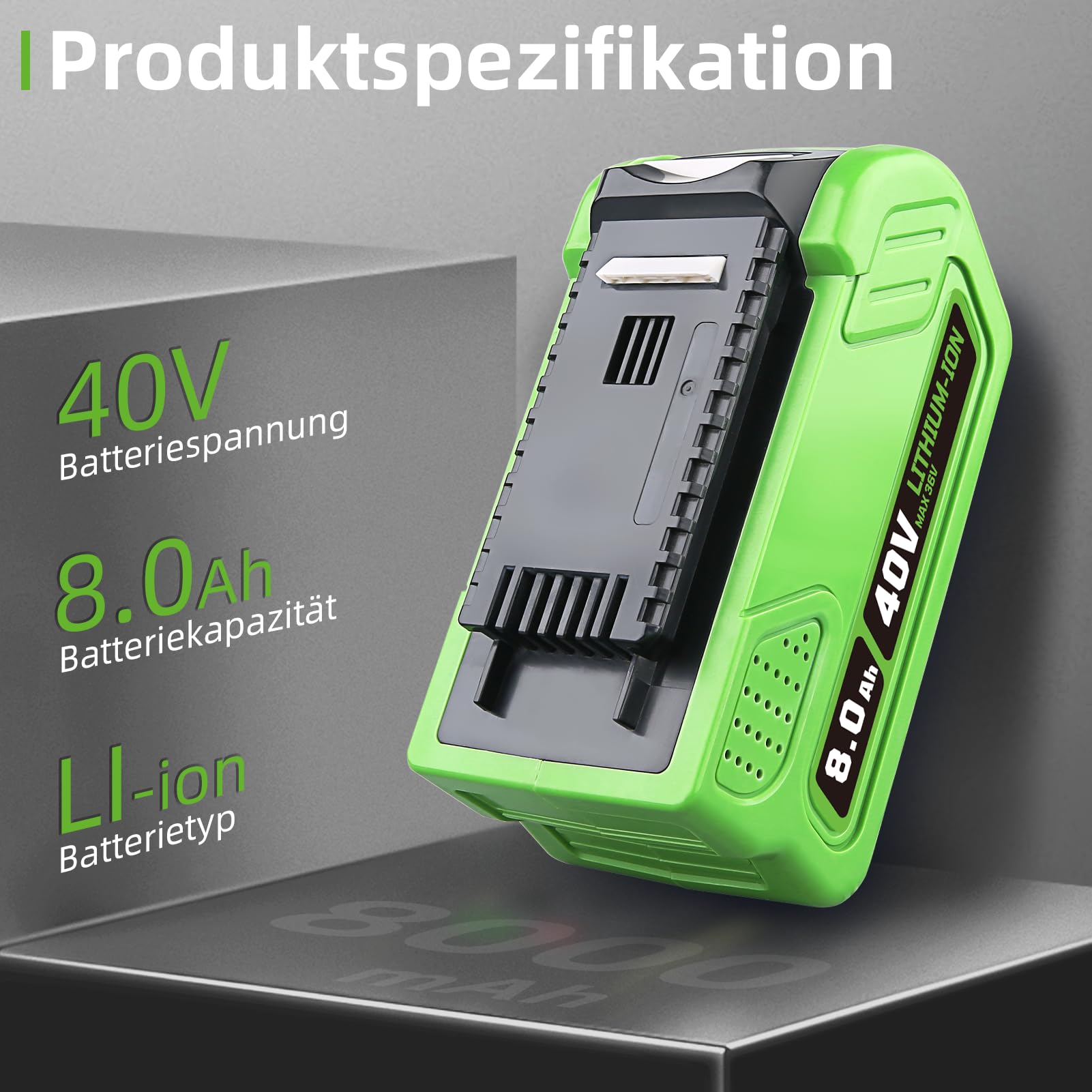 DE 40 Volt 8.0Ah 40V Akku G-MAX Li-Ion Batterie für 29462 29472 29252 DE 40 Volt 8.0Ah 40V Akku G-MAX Li-Ion Batterie für 29462 29472 29252