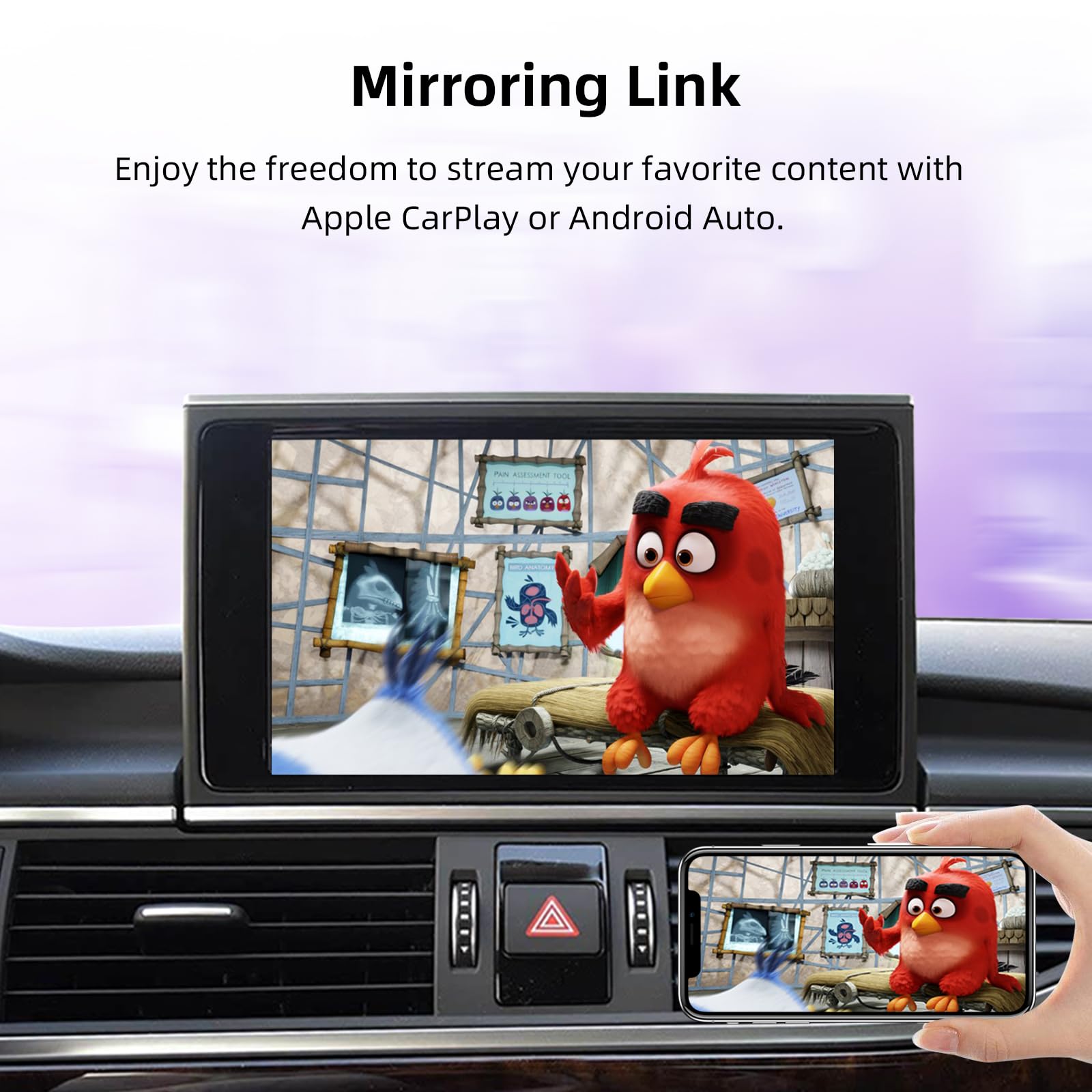EZoneTronics CarPlay inalámbrico y Android Auto Retrofit Kit para Audi A4/A5/A6/A7/Q2L/Q5L/Q7 2014-2022 con Sistema MIB/MMI 3G Plus OEM Decodificador Plug & Play con MirrorLink SWC WiFi BT GPS Siri