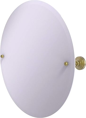 Allied Brass WP-90 - Espejo de pared con borde biselado redondo sin marco, latón satinado