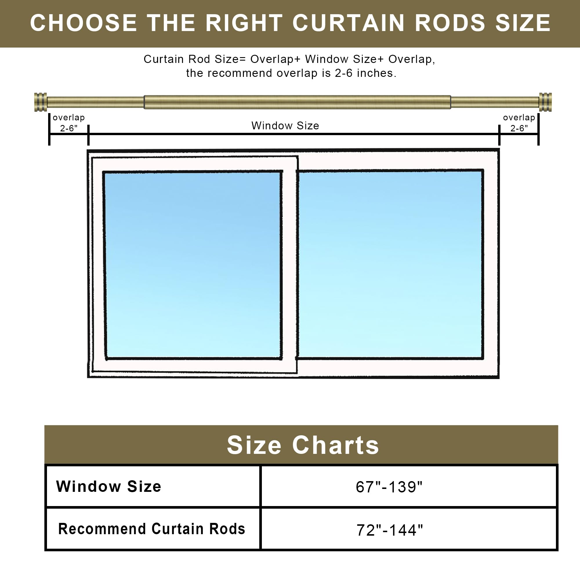 Windiw Rod Snapklik.com : Single Curtain Rods 72-144 Inches,1 Inch Heavy Duty ...