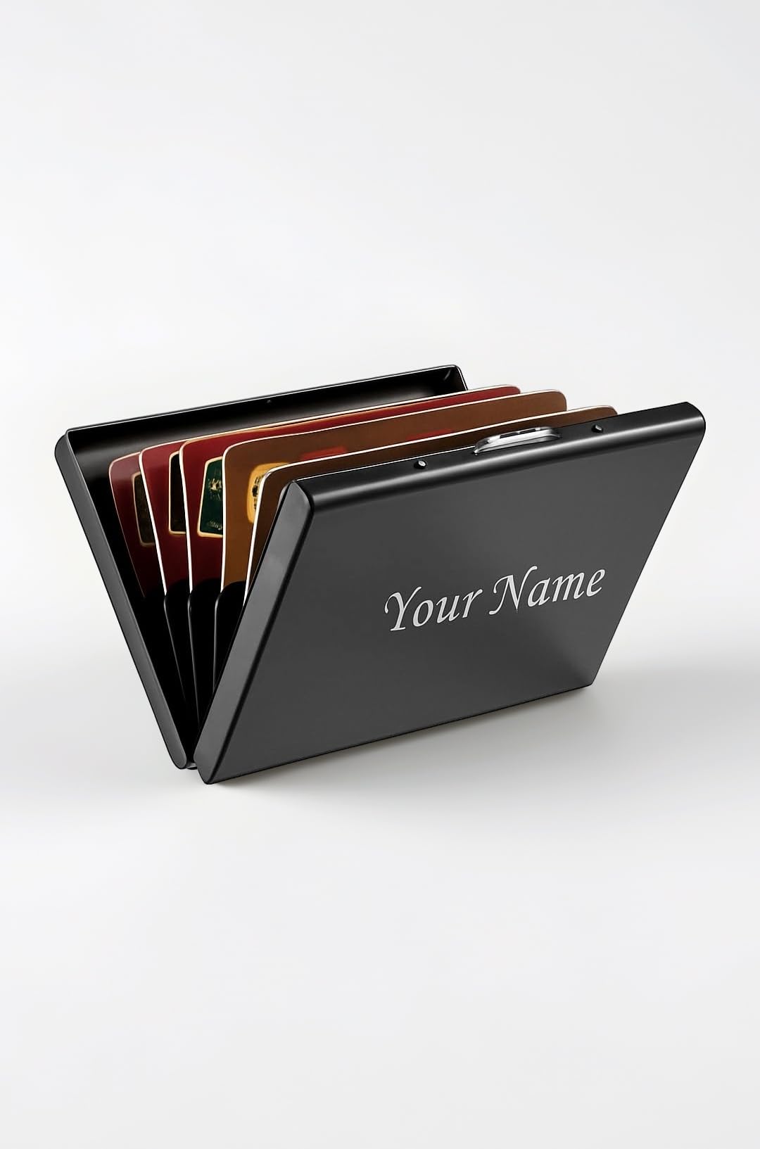 Celebr8 Personalized Card Holder, RFID Protected Metal Credit Debit ATM Card Case Wallet, Business Visiting Card Cover for Men, Engraved Card Holder, Customized Valentine Gift for Husband/BF