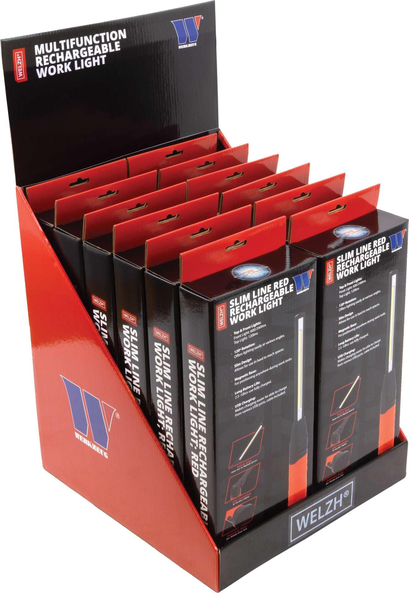 793-WW Linterna Taller LED Recargable Slim-Line 600lm; 120° Rotate; Base Magnética