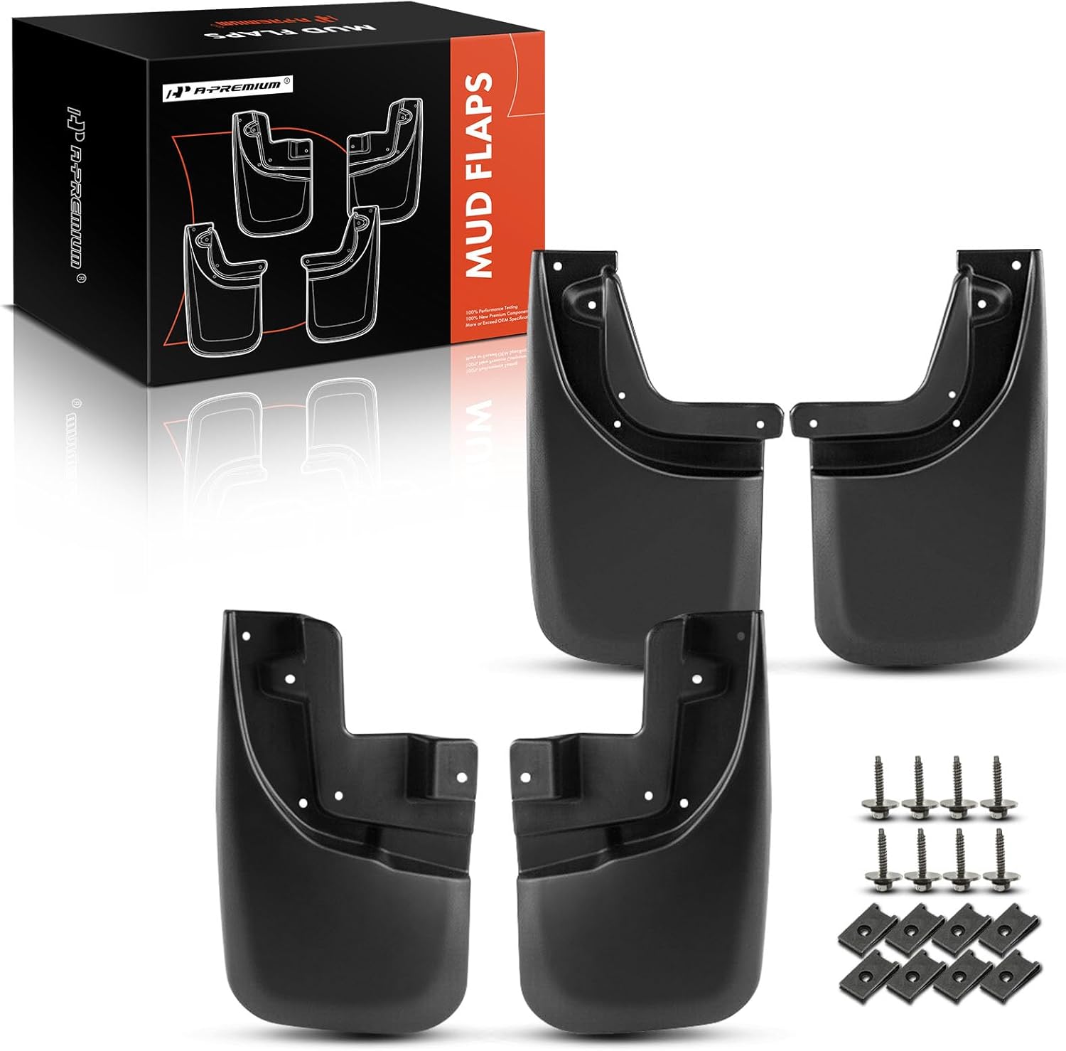 A-Premium Set of 4PCS Mud Flaps Splash Guards Mudguards Mudflaps with Hardware Kits Compatible with Toyota Tacoma 2005-2015 Pickup, (with Fender Flares), Front and Rear (Driver & Passenger Sides)