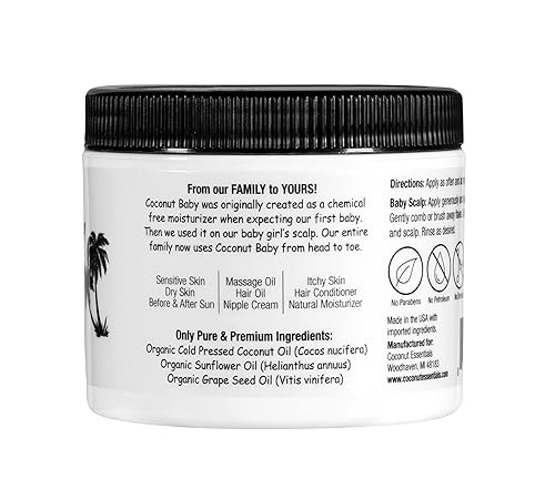 Miniatura 2 de Aceite hidratante orgánico de coco para bebés tratamiento de casquillo crecimiento del cabello protección de la piel eccema psoriasis masaje piel