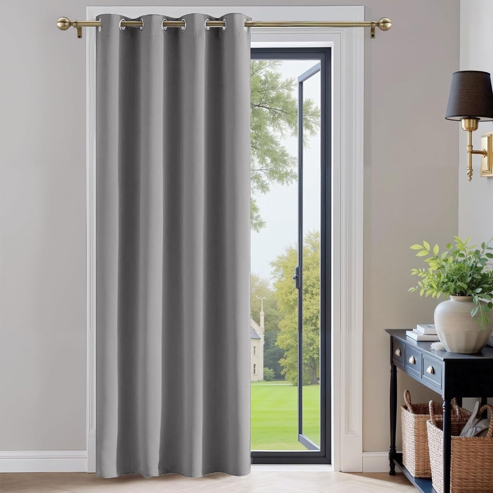 Liujyuan Light Grey Black Out Curtain 160 X 275 Cm Room Darkening, Privacy Protection Darkening Curtains Soft Texture, Solid Color For Balcony, Kithcen Window,