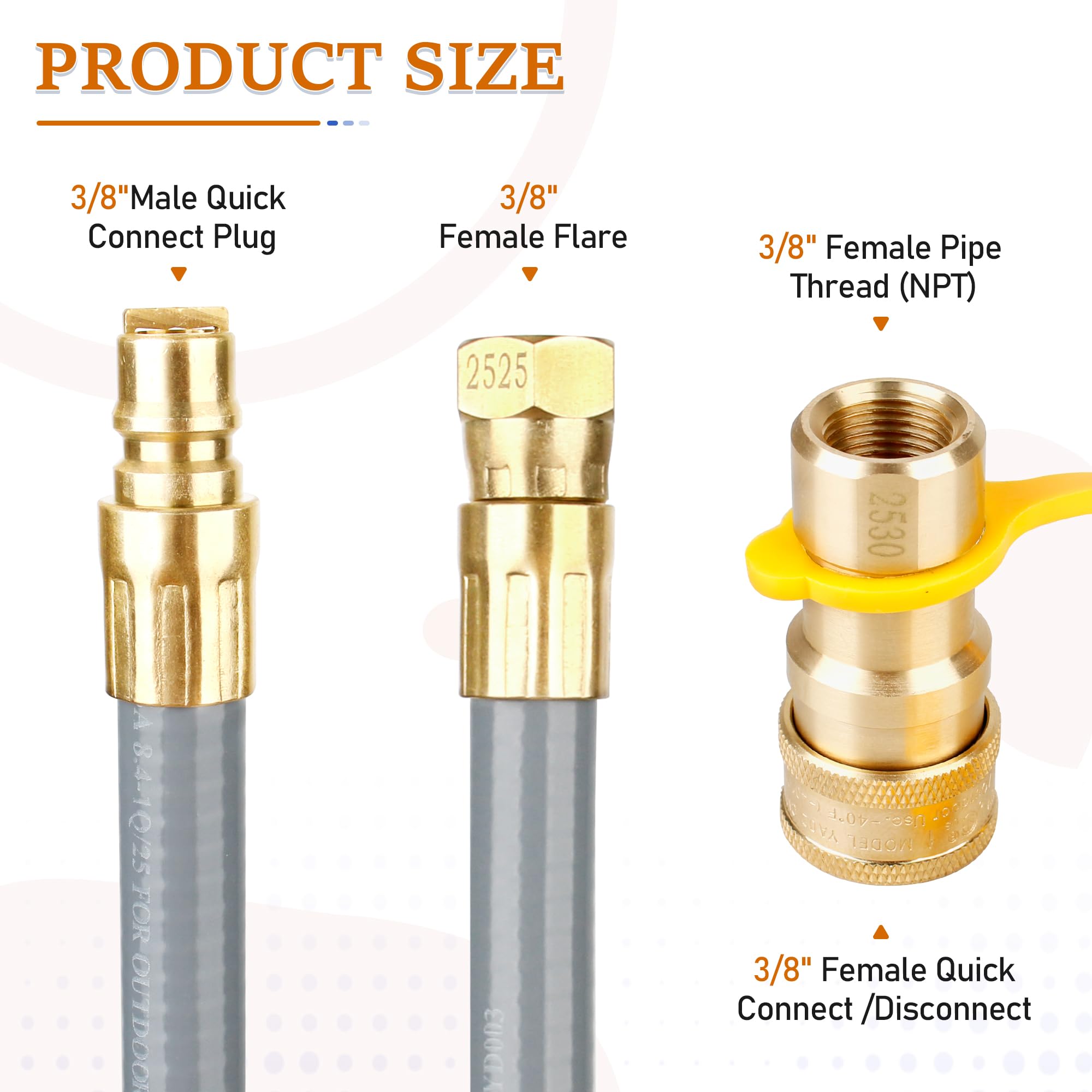 5249 - Kit de conversión de propano a gas natural para Blackstone de 28 pulgadas/36 pulgadas, combo de estufa, puerta trasera y estufa de recreación de un solo quemador, manguera de gas natural de 10