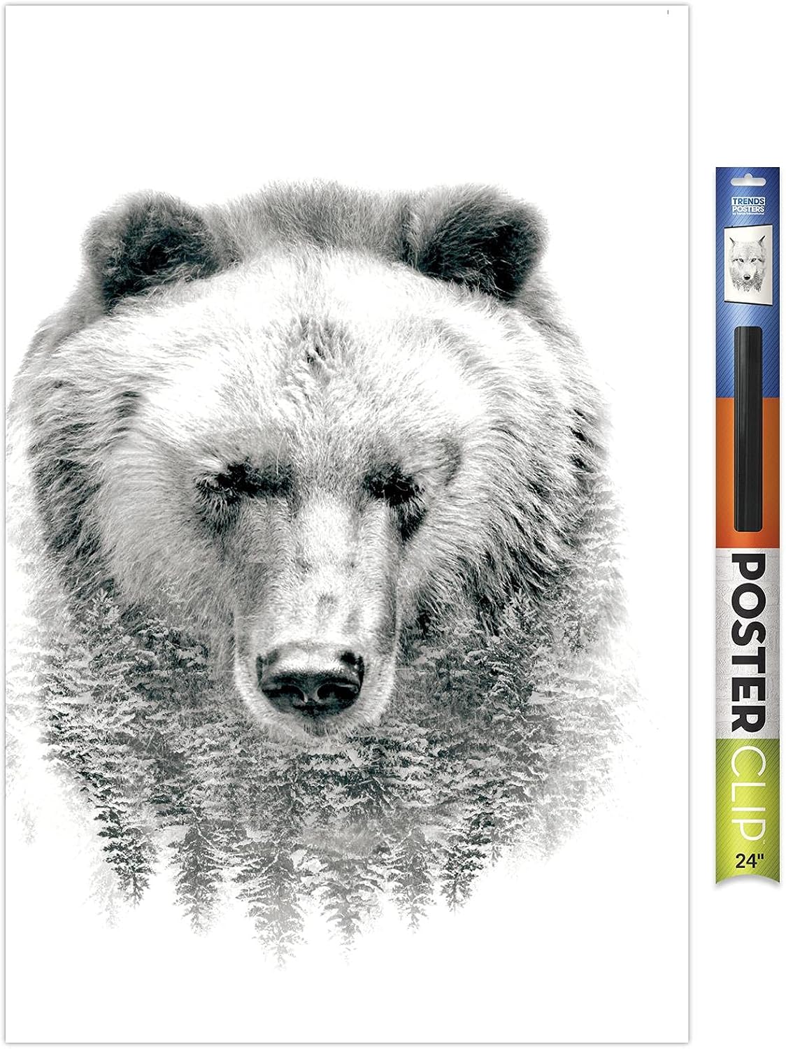 Trends International Bear - Trees Wall Poster, 22.375" x 34", Poster & Clip Bundle