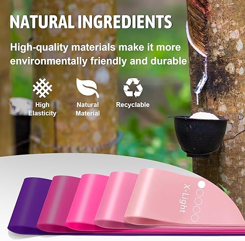 Miniatura 7 de Bandas de resistencia para entrenamiento, bandas de resistencia con 5 niveles de resistencia, bandas de entrenamiento multicolor para entrenamiento