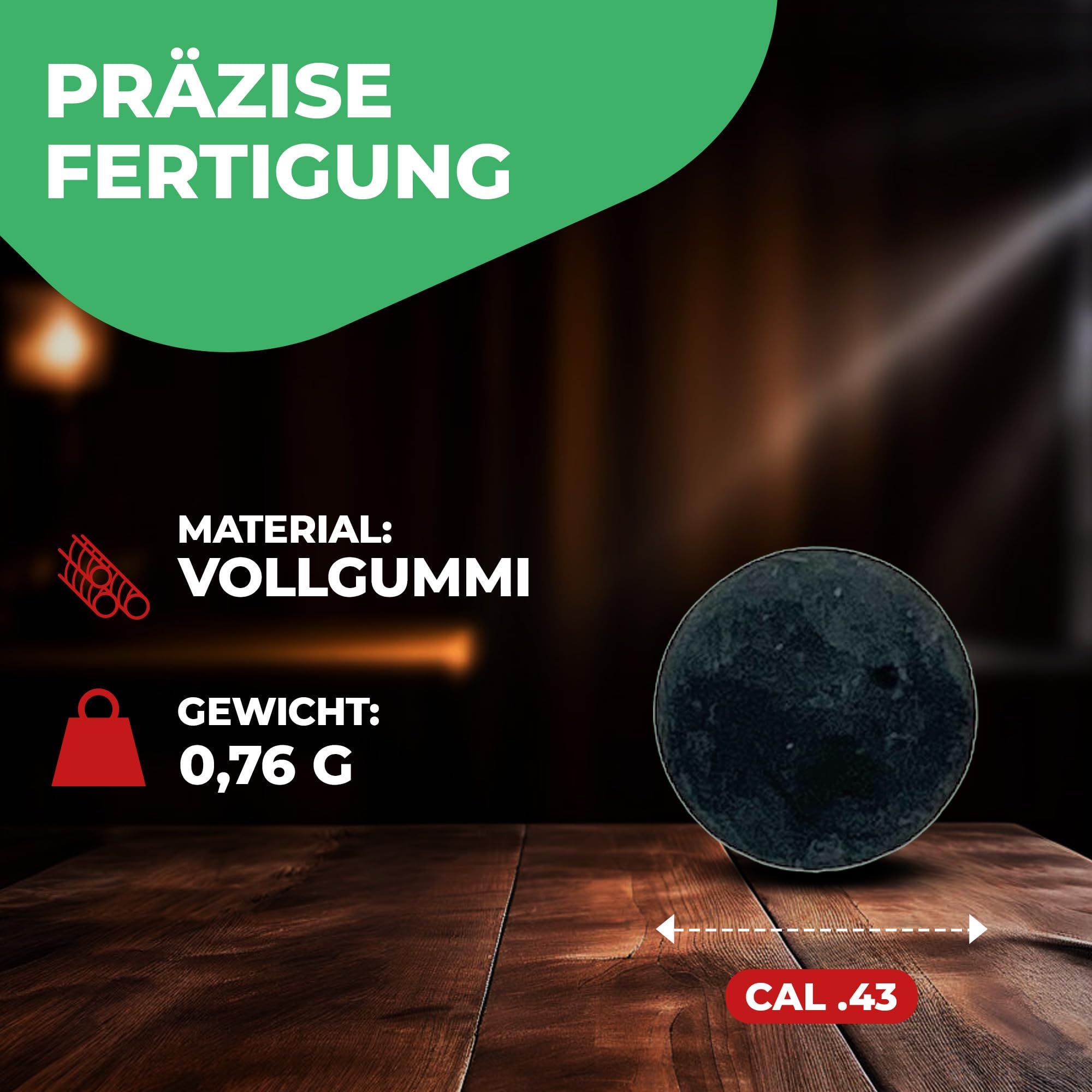 400 x Rubberballs Cal.43 Gummigeschosse Fritz-Cell kompatibel mit T4E RAM
