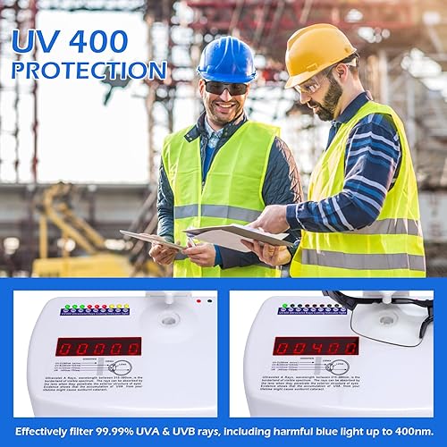 Miniatura 5 de OXG Paquete de 6 lentes de seguridad para hombres y mujeres, ANSI Z87.1, gafas de trabajo antiarañazos con protección UV400