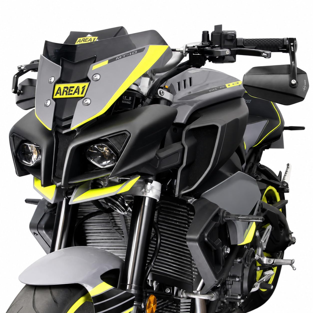 Area1 CNC/Alu Motorrad Lenkerendenspiegel Rückspiegel Set, Egeprüft kompatibel mit z.B. Duke SMC/R MT07 MT09 MT125 Z900 Z650 Z500 Z125 CMX CB Hornet SV650 GSXS GSF Bandit R12 S1000 Tuono RnineT