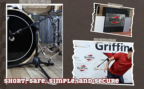 Miniatura 9 de GRIFFIN Soportes cortos para micrófono (serie Low Profile-X), paquete de 4  Trípode corto con soporte telescópico  Ideal para estudio, Kick Drum y
