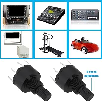 SING F LTD 4pcs 16mm 2 Pole 3 Position Rotary Switch with Washer and Nut Plastic Round Axis Band Switch Handle Length 15mm Black RS16