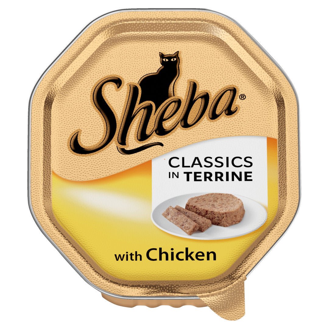Sheba Cat Food Tray Classics in Terrine with Chicken, 85 g (Pack of 18)