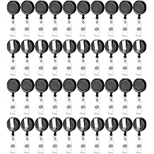 100 Pack Retractable Name Badge Holder Reel with Belt Clip | Badge Reel Retractable for Teachers, Students, Office Workers Black