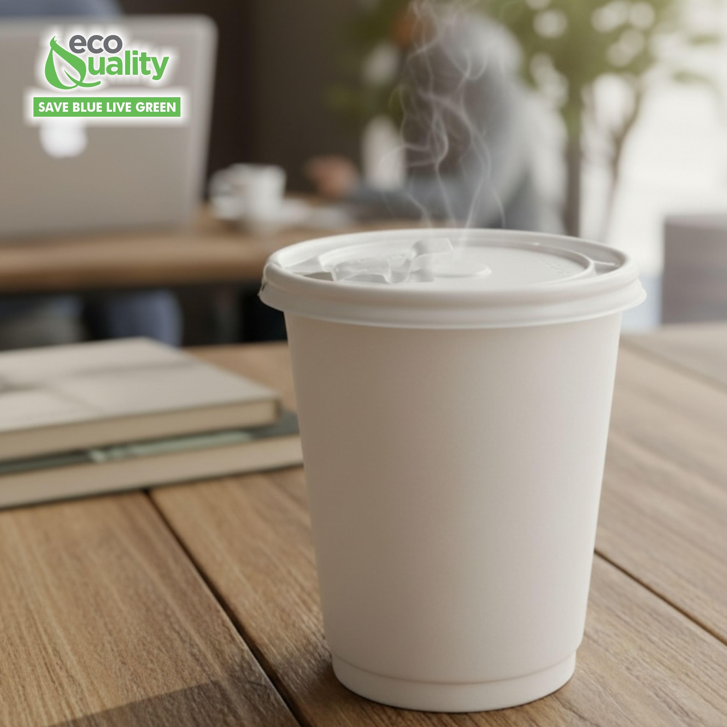 Choice 8 oz. Double Poly-Coated Paper Soup / Hot Food Cup with Vented Plastic Lid - 250/Case