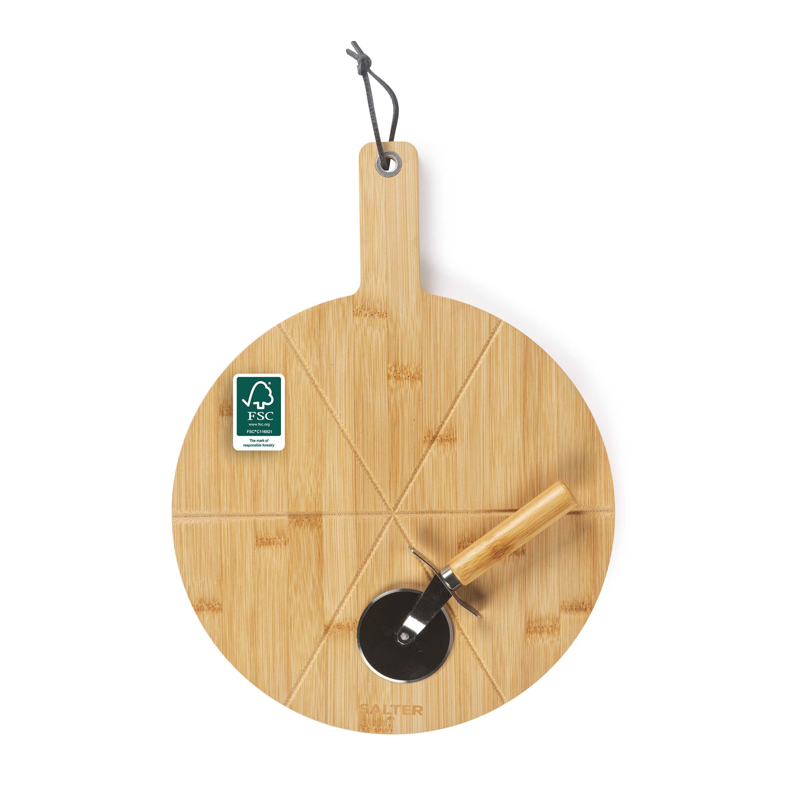 Salter Set tabla de pizza de bambú, redonda 30 cm, FSC®-Certified